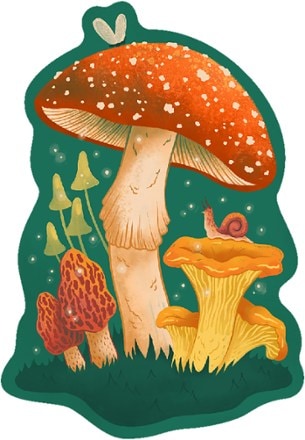 Lantern Press Mushroom Cluster Sticker 0