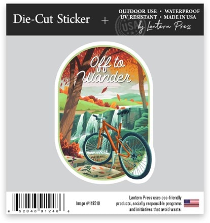 Lantern Press Off to Wander Bike Sticker 1