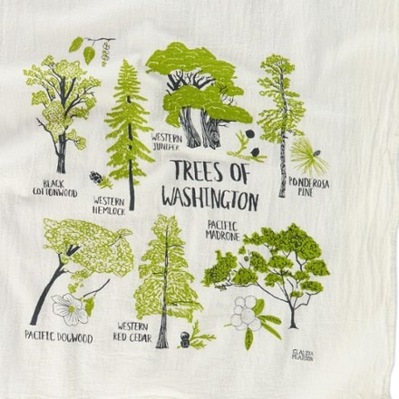 Claudia Pearson Field Guide to Washington Trees Tea Towel 1