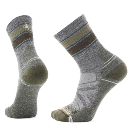 Smartwool Performance Hike Light Cushion Striped Mid Crew Socks - Men's 0