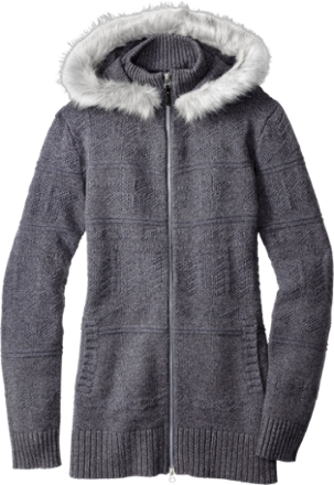 grey hooded cardigan womens