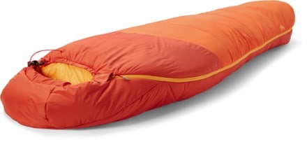 The North Face Wasatch Pro 40 Sleeping Bag 3/4 head view (Zion Orange/Fremescent Orange)