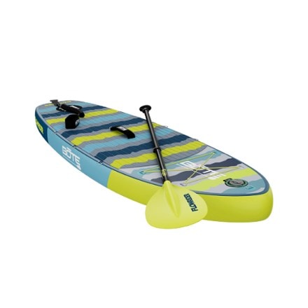 BOTE FlowRider Aero Inflatable Hybrid Paddle Board with Paddle - 8' SUP configuration (NATIVE RIPS)