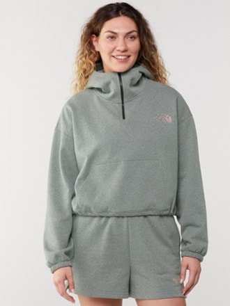 Re Grind Quarter Zip Hoodie Women s Grey Regrind 3X