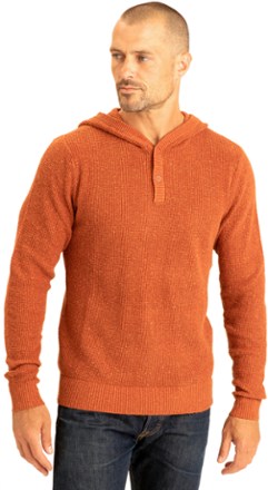 Threads 4 Thought Waffle Knit Henley Hoodie Sweater - Men's 0