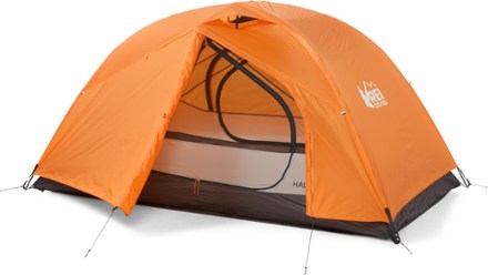 Half Dome SL 2+ Tent with Footprint [3/4 front view with rainfly (Orange Ochre)]