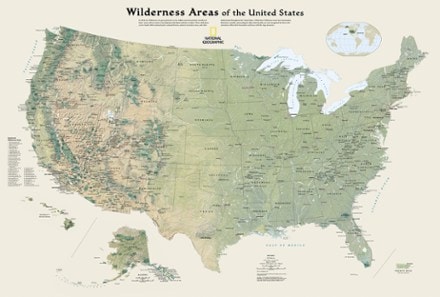 National Geographic Wilderness Areas of the United States Map 1