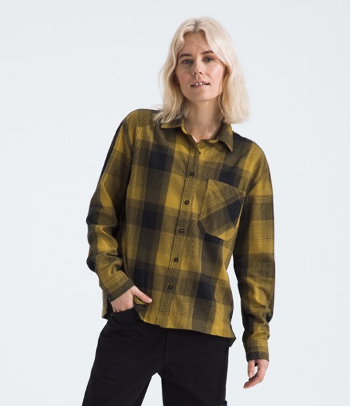 On Body Image of color Amber Green Tnf Shadow Plaid
