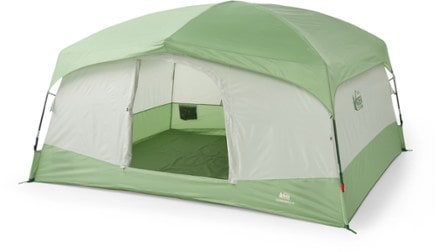 REI Co-op Campwell 6 Tent 3/4 front view with rainfly