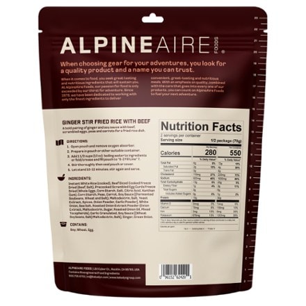 AlpineAire Foods Ginger Stir Fried Rice with Beef - 2 Servings 1