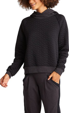 quilted pullover sweatshirt