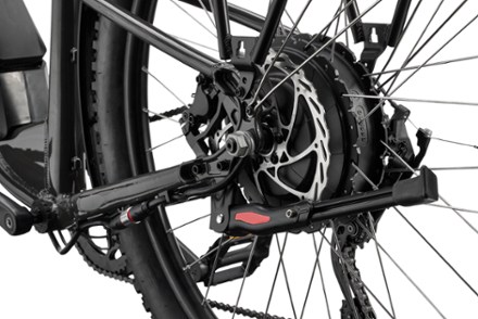 closeup of electric bike brakes