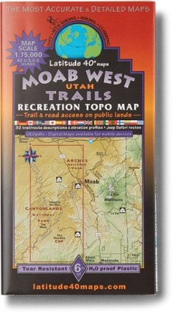 Latitude 40 Maps Moab West Trails Recreation Topo Map - 6th Edition 0