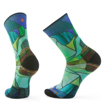 Smartwool Hike Targeted Cushion Mirror Mountain Print Crew Socks - Men's 0