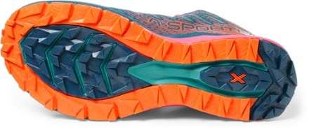 La Sportiva Jackal II Trail-Running Shoes - Women's Sole view (Storm Blue/Lagoon)