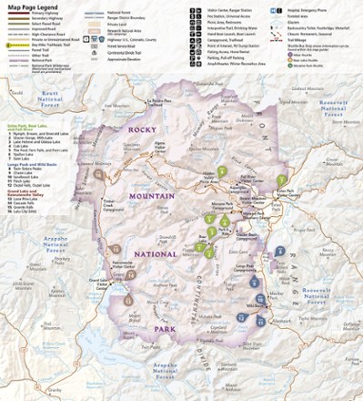 National Geographic Rocky Mountain National Park Day Hikes Topographic Map Guide 1