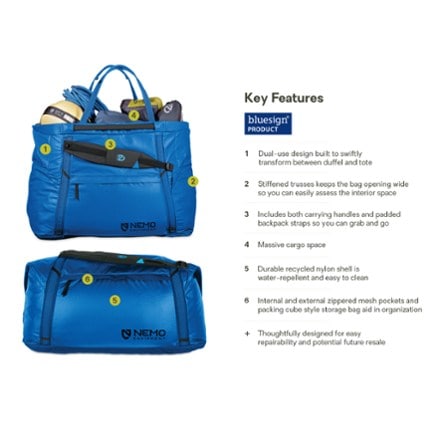 NEMO Double Haul 100 L Convertible Duffel and Tote 2