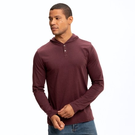 Threads 4 Thought Durable Henley T-Shirt Hoodie - Men's 0