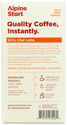 Alpine Start Dirty Chai Latte Instant Coffee - Package of 5 2