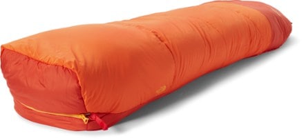 The North Face Wasatch Pro 40 Sleeping Bag 3/4 foot view (Zion Orange/Fremescent Orange)