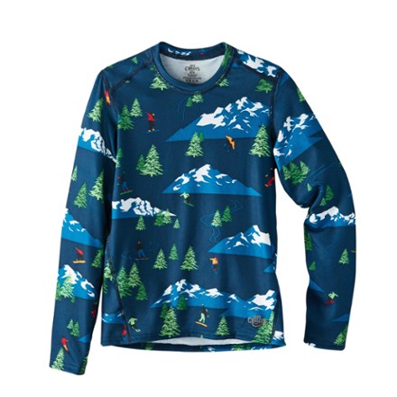 Hot Chillys Originals Print Base Layer Crew - Kids' 0