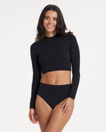 Vuori Dune Crop Swimsuit Top - Women's BLACK (bottoms not included)