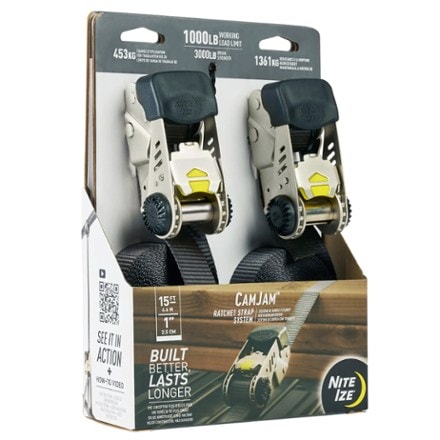 Nite Ize CamJam Ratchet Strap System - Package of 2 Size Large: 1,000 LB working load limit