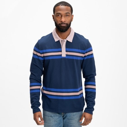 Threads 4 Thought Ashby Pique Striped Long-Sleeve Polo Shirt - Men's 0