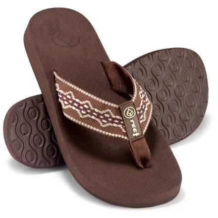 womens reef brown leather flip flops