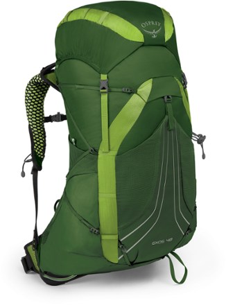 green hiking backpack