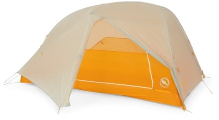 Big Agnes Tiger Wall UL2 Tent Fly on door open (Light Grey/Gold)