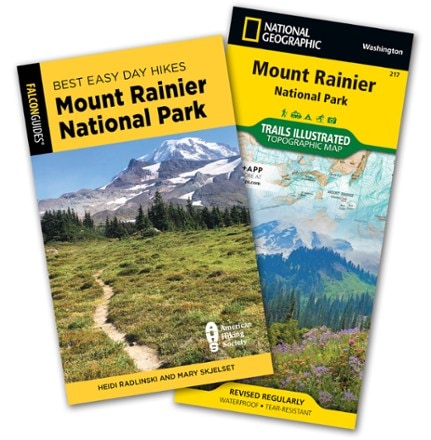 FalconGuides Best Easy Day Hikes Mount Rainier Guidebook and Trail Map Bundle - 5 Edition 0