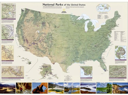 Map Of National Parks National Geographic United States National Parks Wall Map - Tubed | Rei  Co-Op