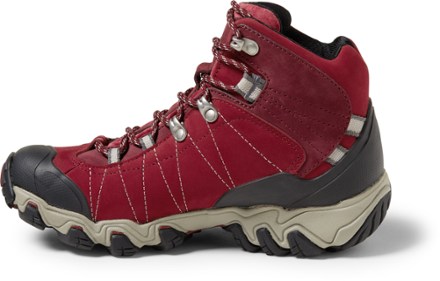 Oboz Bridger Mid Waterproof Hiking Boots - Women's Left view (Rio Red)