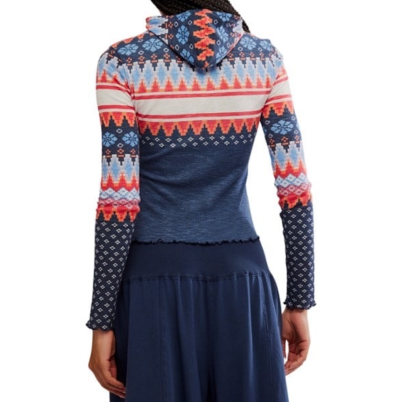 On Body Image of color Plaid Fairisle Navy