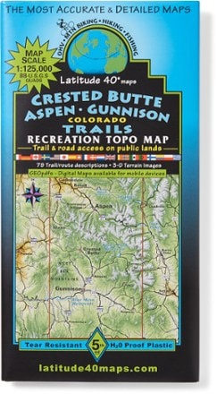 Latitude 40 Maps Crested Butte, Aspen and Gunnison Trails Recreation Topo Map - 5th Edition 0