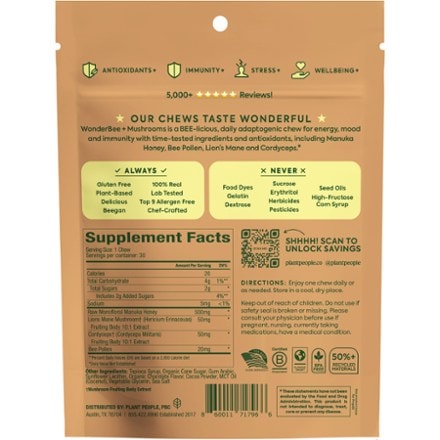 Plant People WonderBee Superfood & Mushroom Honey Chews 1