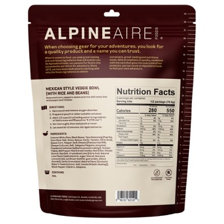 AlpineAire Foods Mexican-Style Veggie Bowl - 2 Servings 1