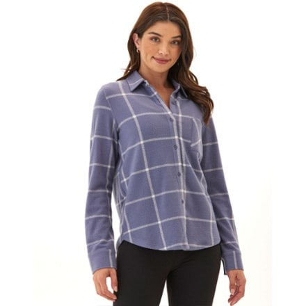 Threads 4 Thought Kandyce Plaid Knit Fleece Button-Up Shirt - Women's 0