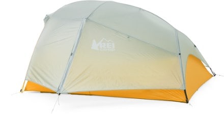 REI Co-op Flash 3 Tent Back view with rainfly on (Stratus Blue)