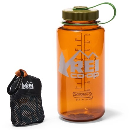 REI Co-op Multi Towel Mini In stuff sack (32 fl. oz. water bottle not included; shown for size reference only)