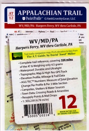 AntiGravityGear Appalachian Trail Pocket Profile Map: West Virginia/Maryland/Pennsylvania (Harpers Ferry, WV - Carlisle, PA) 0