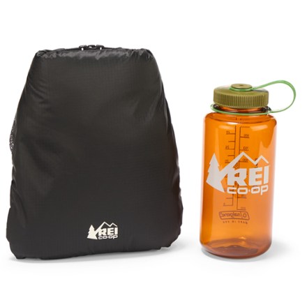 REI Co-op Multi Towel Deluxe In stuff sack (32 fl. oz. water bottle not included; shown for size reference only)