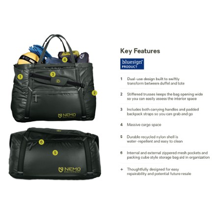 NEMO Double Haul 100 L Convertible Duffel and Tote 2