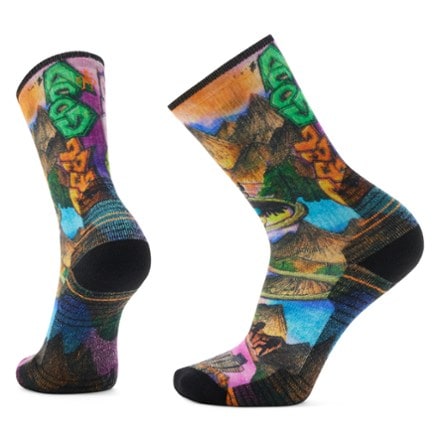 Smartwool Hike Light Cushion Mountain Maze Print Crew Socks 0