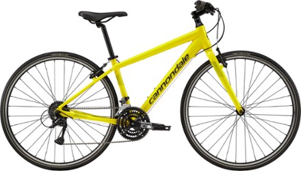 yellow cannondale road bike