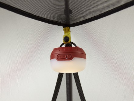 NEMO Dragonfly OSMO 2P Tent Light (sold separately) hung on gear loop