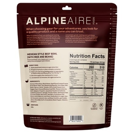 AlpineAire Foods Mexican-Style Beef Bowl - 2 Servings 1