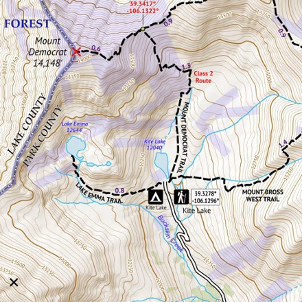 Outdoor Trail Maps Colorado 14ers Series Map: Mount Sherman, Mount ...