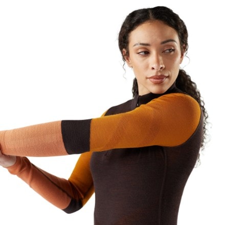 Smartwool Intraknit Thermal Merino Colorblock Quarter-Zip Base Layer Top - Women's 6